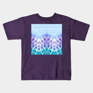 Blue and Purple Zig-Zag Tie-Dye Kids T-Shirt